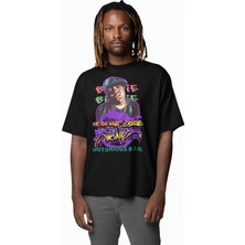 Unisex The Notorious B.ı.g.baskılı Tişört, Oversize Rapper Temalı Bisiklet Yaka T-Shirt