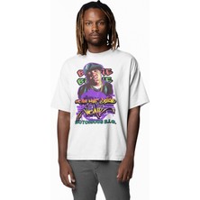 Unisex The Notorious B.ı.g.baskılı Tişört, Oversize Rapper Temalı Bisiklet Yaka T-Shirt