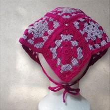 Motifli Retro Örgü Bandana