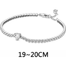 S925 Işıltılı Kalp Tenis Bilekliği