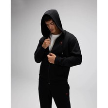 Ellesse Fermuarlı Kapüşonlu Siyah Erkek Sweatshirt EM581
