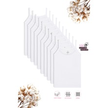 Özkan Underwear Özkan 0805 10'lu Paket Kız Çocuk %100 Pamuklu Ribana Esnek Rahat Yakası Brode Papatya Detaylı Ip Askılı Atlet