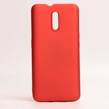noktaks - Oppo Reno - Kılıf Mat Soft Premier Silikon Kapak - Kırmızı - T8884