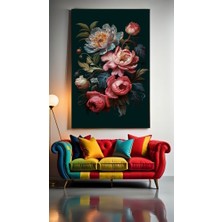 Özkacar Group Sanatsal Renkli Çiçekler Ev Duvar Salon Güzellik Salonu Ofis Dükkan Dekarasyon Kanvas Tablo