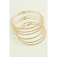 Burgulu Metal Halka Küpe 6 Adet