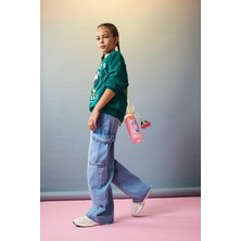 DeFacto Wide Leg Kargo Geniş Paça Jean Pantolon Kız Çocuk E5878A825AU