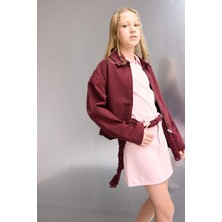 DeFacto Okul Gabardin Fermuarlı Crop Ceket Kız Çocuk F7517A825AU