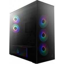 Arctıc Xtender Usb-C Temperli Cam Panel Dahili Argb Fanlar 420MM Sıvı Soğutma Destekli Kule Tipi Mat Siyah Bilgisayar Kasası