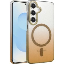 Newface Samsung Galaxy S25 Glossy Magsafe Kapak - Çöl Titanyum Mrayd