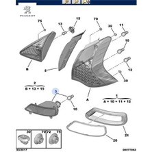 Arka Sis Sol 3008 Peugeot  6350.HG   Peugeot 6350.HG