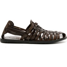 Erkek Sandalet M6579 The Sandals Factory Leather Upper Dark Brown