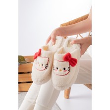 Figürlü Kurdela Detalı Sıcak Kışlık Unisex Ev Terliğ Gondol