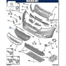 Ön Tampon Izgara  208 Peugeot    Peugeot 9672794380