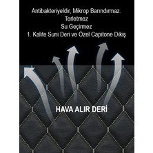 Bmw 7 2li Koltuk Minderi Terletmez Deri Siyah Beyaz