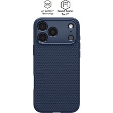 Spigen iPhone 17 Pro ile Uyumlu Kılıf Liquid Air Kaymaz Dokulu Yüzey Lacivert Kapak - ACS09943 (Spigen TR Garantili)