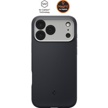Spigen Apple iPhone 17 Pro Max ile Uyumlu Silikon MagSafe Kılıf Nano Pop Hava Kanalı Teknolojisi™ Askeri Sınıf Koruma MagFit Black Sesame Kaymaz Kapak - ACS09915