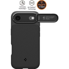 Spigen iPhone Air ile Uyumlu MagSafe Kılıf Optik Armor Mag Fit Metal Stand özellikli Kamera Korumalı Siyah Kapak - ACS09930 (Spigen TR Garantili)