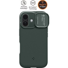 Spigen iPhone 17 ile Uyumlu MagSafe Kılıf Optik Armor Mag Fit Abyss Green - ACS09988