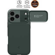Spigen iPhone 17 Pro Max ile Uyumlu MagSafe Kılıf Optik Armor Mag Fit Metal Stand özellikli Kamera Korumalı Yeşil Kapak - ACS09901 (Spigen TR Garantili)