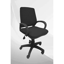 Comfy Siyah Ofis Koltuğu Bilgisayar Sandalyesi Sabit Kolçaklı Ergonomik Tasarım ile Konforlu Kullanım