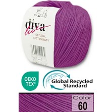 Diva İplik Premium Amigurumi İpi Pamuk Malzeme ile Mürdüm Renk 50 gr Örgü İpi