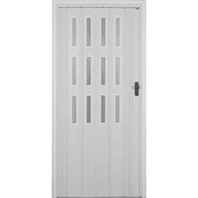 Beyaz 3 Sıra Camlı Akordeon Kapı 72X200CM