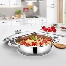 Mega Basık Çelik Tencere - Saplı Pilav ve Karnıyarık Tenceresi 28 x 10 cm - 6 Lt