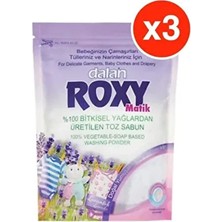 Dalan Roxy 800 gr 3 Adet Doğal Matik Toz Sabun Lavanta ile Bebek Çamaşırları için Güçlü Temizlik
