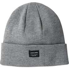 Jack & Jones Gri Erkek Bere Jacdna Beanıe Noos Tüm Yaş Grupları İçin Pamuklu Düz Desenli