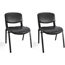 Arj I Office Furniture & Desing Siyah Ofis Büro Bekleme Misafir Form Koltuğu Sandalyesi 2li 008