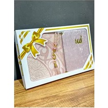 ayhanhome Pembe Tafta Seccade Hediyelik Bohçalık Yasin Tesbih Seti Polyester Malzeme ile Şık Tasarım