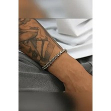Unisex Tilki Kuyruğu Kararmaz Gümüş Çelik Bileklik