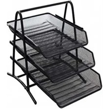 Siyah Metal Evrak Rafı 3lü