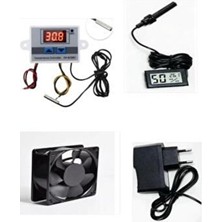 Kuluçka Ürünleri Kuluçka Seti,termostat,fan,adaptör,nem Cihazı Higrometre,kuluçka Makinesi Seti