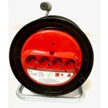 Sas Sas Vip Aydınlatma 50 Metre Makaralı Uzatma Kablosu 4 Priz ile Siyah Renkli Pratik Kullanım