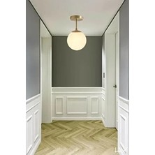 Mini Modern Spor Eskitme Renkli Beyaz Glop Camlı Tavan Plofonyer Hol - Mutfak Tekli Avize