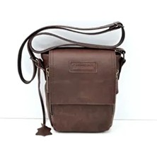 Pablo Eskitme Kahve Çok Gözlü Hakiki Deri Postacı Evrak Çantası