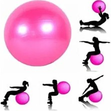 65 cm Pembe Pilates Topu ve Şişirme Pompası, Yoga Plates Egzersiz Topu Ball