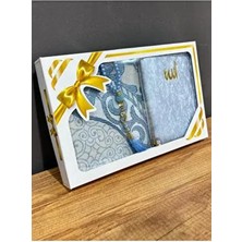 ayhanhome Hediyelik Bohçalık Tafta Saçaklı Mavi Seccade Polyester Malzeme ile Şık Tasarım Seti