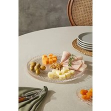 Selen Concept Yuvarlak Büyük Boy Damla Model El Yapımı Cam Sunum ve Servis Tabağı