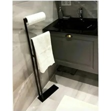 Siyah Ferforje Havluluk Devrilmez Sağlam Şık Kullanışlı