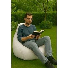 Pufumo Suni Deri Armut Koltuk Beyaz Ergonomik Yapı ile Salon ve Oda Kullanımına Uygun