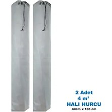 2 Adet 4m² Halı Hurcu - Halı Kılıfı - Bağcıklı Halı Hurcu- Halı Poşeti - Halı Ambalajı Gri
