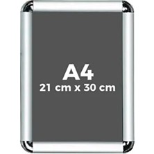 Projeneon Dekokonsept A4 Alüminyum Çerçeve 1 Adet Rondo Köşe Aç Kapa Açılır Kapanır - Belge Çerçevesi