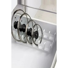 Gondol Plastik 6 Bölmeli Dolap Içi Tencere Kapak Düzenleyici G-234. - Plastik