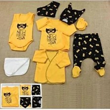 Hastane Çıkış Seti Batman Desenli 8’li Erkek Bebek Kutulu Yeni Doğan Takımı