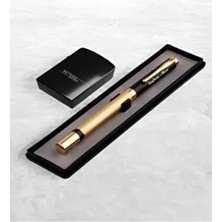 BK Gift Kişiye Özel Isimli Kalem ve Benzinli Siyah Metal Çakmak Hediye Seti