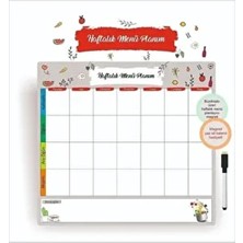 Akıllıca Haftalık Menü Planlayıcı 30 x 30 cm Buzdolabı Magneti Renkli Tasarım 2 Parça