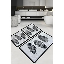 Chilai Home Hoja Djtbanyo 3'lü Set Renkli Polyester Banyo Halısı Soyut Desen ile Şık Tasarım