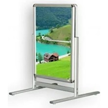 50X70CM Çift Iki Taraflı Kısa Ayak Alüminyum Reklam Poster Pano